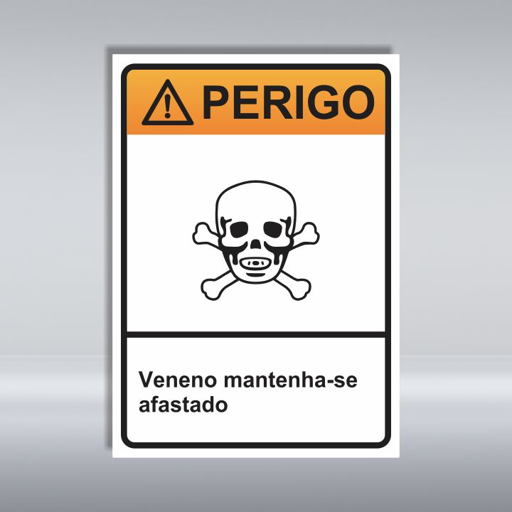 PLACA DE PERIGO | VENENO MANTENHA-SE AFASTADO